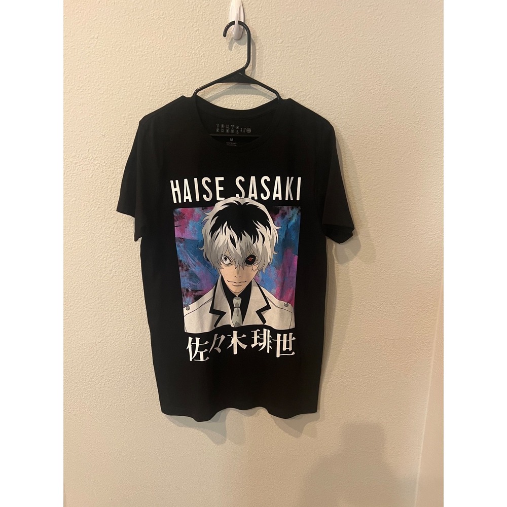 Tokyo Ghoul Re Haise Sasaki Anime Graphic T-Shirt Black Men's Medium Cotton